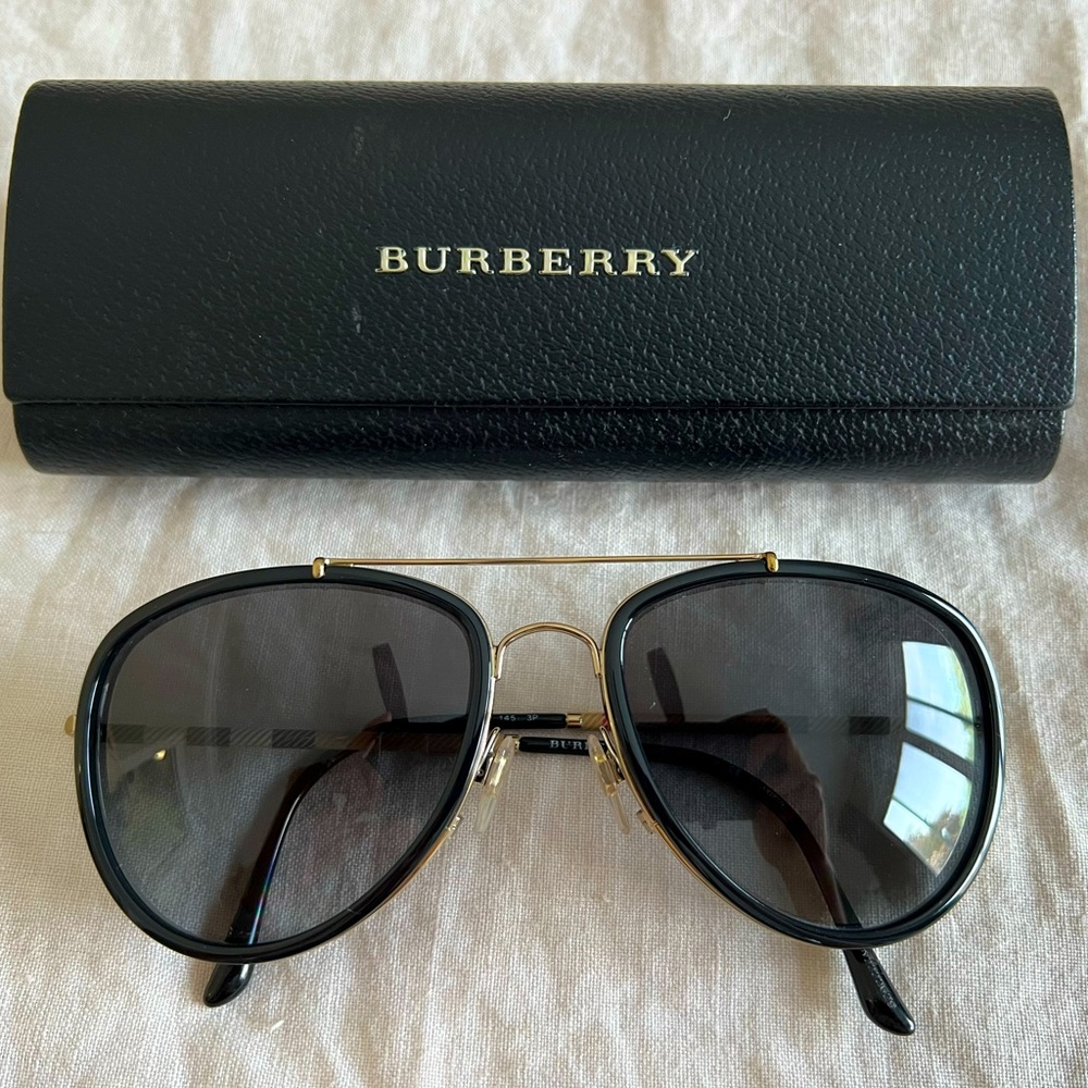 Authentic black and gold Burberry Sunglasses (Polarized)